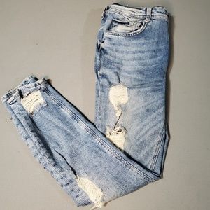Zara Light Blue trafaluc ripped jeans usa 4